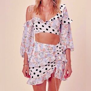 For Love & Lemons St. Louis Top & Skirt Set Sz S/M